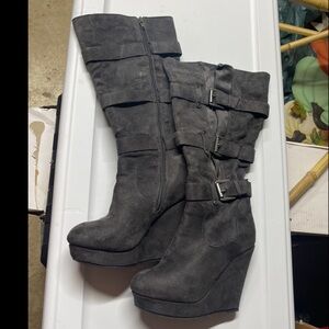 Charlotte Russe - Women’s 6 - Gray - Wedge Heel Boot